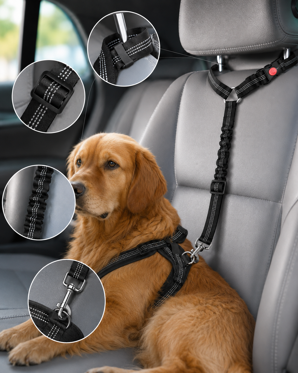 2-in-1 Hunde-Autogurt – verstellbar und reflektierend