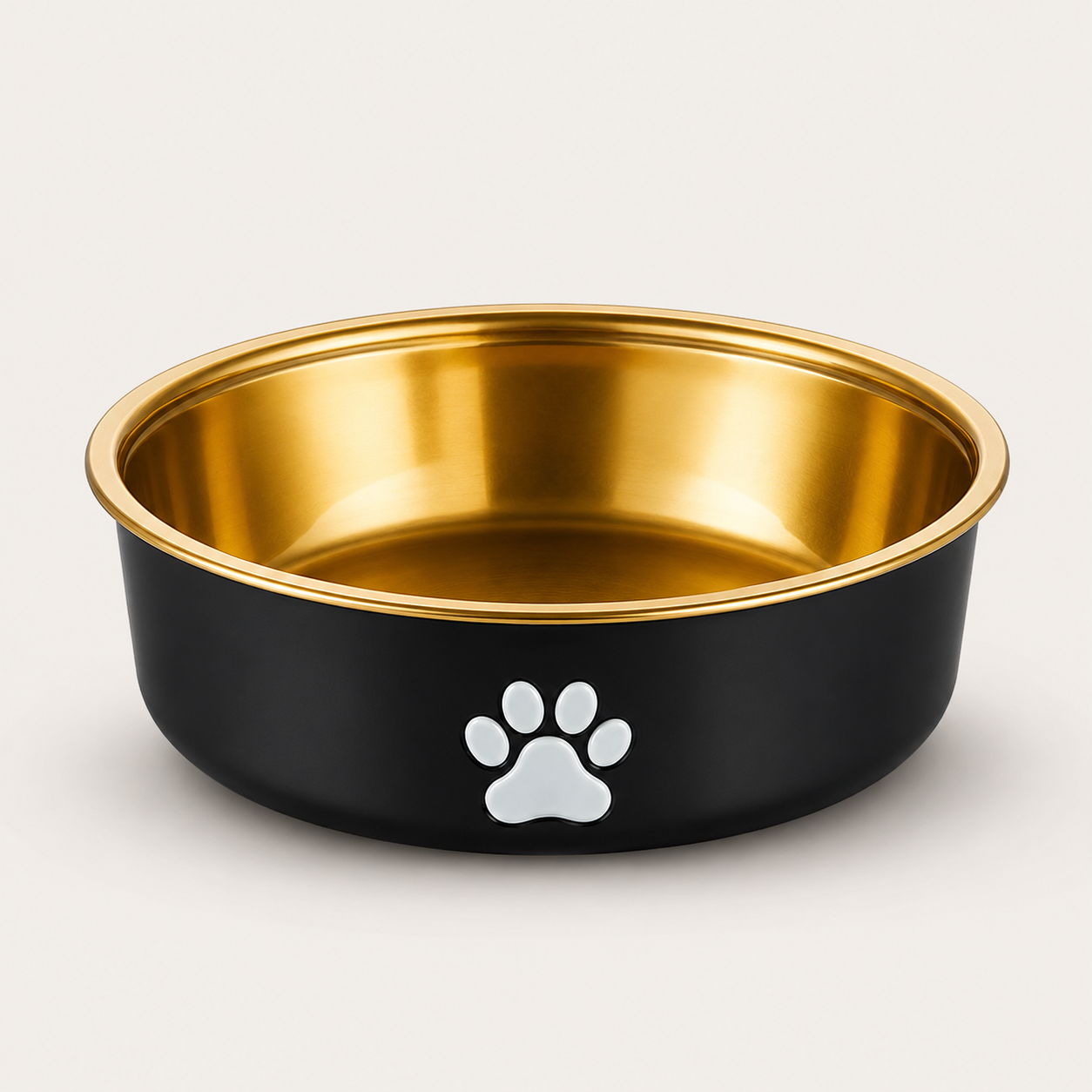 Edelstahlnapf Gold/Schwarz oder Grau – rutschhemmend (Ø 18 cm)